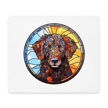 Lockig beschichtete Retriever-Hunderasse Buntglas Col - Mousepad (Querformat) - Weiß - Vorne