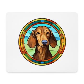 Dackel Hund Rasse Buntes Glas Buntes Wasserco - Mousepad (Querformat) - Weiß - Vorne