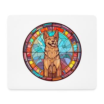 Tschechoslowakischer Wolfshund Hunderasse Stained Glass Co - Mousepad (Querformat) - Weiß - Vorne