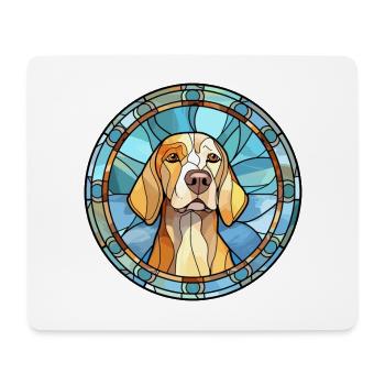 Dunker chien race vitrail aquarelle colorée - Tapis de souris (format paysage) - blanc - Devant