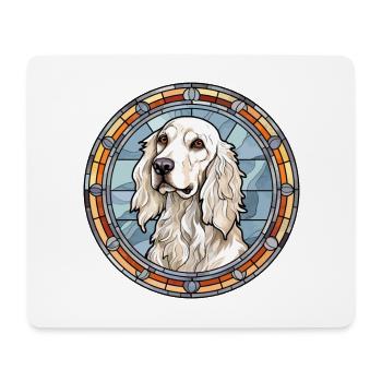 Englischer Setter Hund Rasse Buntes Glas Bunt Wa - Mousepad (Querformat) - Weiß - Vorne