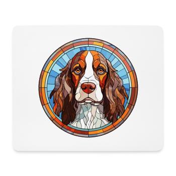 English Springer Spaniel Hunderasse Buntglas C - Mousepad (Querformat) - Weiß - Vorne