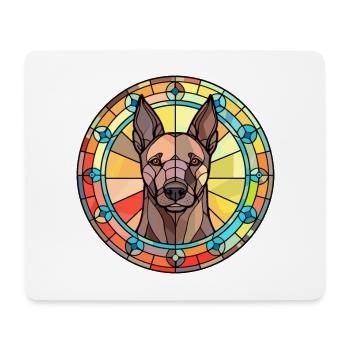 Holländischer Schäferhund Rasse Buntes Glas Bunt Wa - Mousepad (Querformat) - Weiß - Vorne