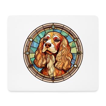 English Cocker Spaniel Hunderasse Buntglas Col - Mousepad (Querformat) - Weiß - Vorne