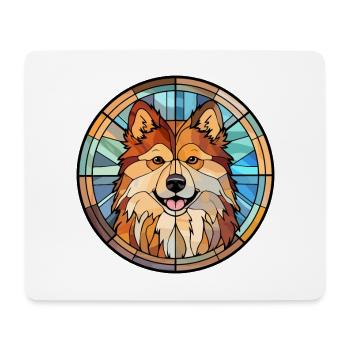 Finnish Lapphund Dog Breed Stained Glass Colorful - Mouse Pad (horizontal) - white - Front