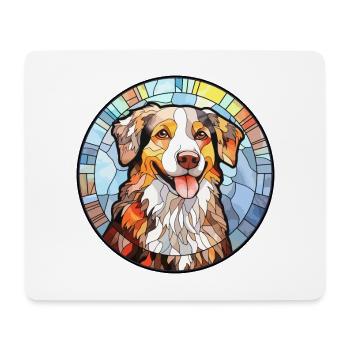 English Shepherd Dog Breed Stained Glass Colorful - Mouse Pad (horizontal) - white - Front