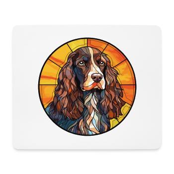 Feld Spaniel Hunderasse Buntes Glas Wat - Mousepad (Querformat) - Weiß - Vorne