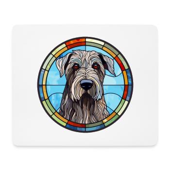 Giant Schnauzer Dog Breed Stained Glass Colorful W - Mouse Pad (horizontal) - white - Front