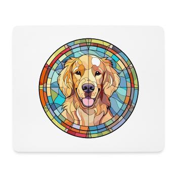 Golden Retriever Dog Breed Stained Glass Colorful - Mouse Pad (horizontal) - white - Front