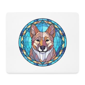Hokkaido Dog Breed Stained Glass Colorful Watercol - Mouse Pad (horizontal) - white - Front
