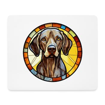 French Gascony Pointer Dog Breed Stained Glass Col - Mouse Pad (horizontal) - white - Front