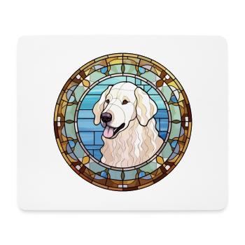 Kuvasz Hunderasse Buntes Glas Buntes Aquarell - Mousepad (Querformat) - Weiß - Vorne