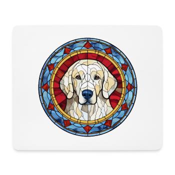 Kuvasz Ungarische Hunderasse Buntglas Bunt - Mousepad (Querformat) - Weiß - Vorne