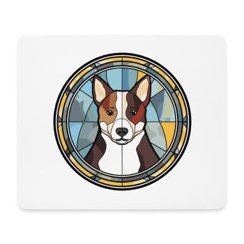 Karelian Bear Dog Breed Stained Glass Colorful Wat - Mouse Pad (horizontal) - white - Front