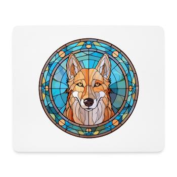Kunming Wolfhund Hunderasse Buntes Glas Buntes W - Mousepad (Querformat) - Weiß - Vorne