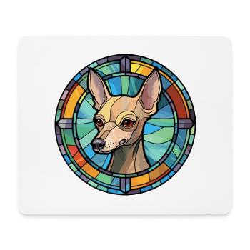 Mexikanische haarlose Hunderasse Buntglas Bunt - Mousepad (Querformat) - Weiß - Vorne