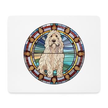Komondor Dog Breed Stained Glass Colorful Watercol - Mouse Pad (horizontal) - white - Front
