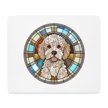 Lagotto Romagnolo Hunderasse Buntglas Bunt - Mousepad (Querformat) - Weiß - Vorne