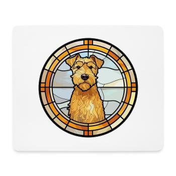 Lakeland Terrier chien race vitrail coloré - Tapis de souris (format paysage) - blanc - Devant