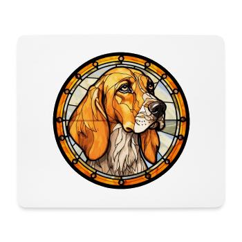 Leopard Hound Dog Breed Stained Glass Colorful Wat - Mouse Pad (horizontal) - white - Front