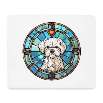 Malteser Hund Rasse Buntes Glas Buntes Wassercolo - Mousepad (Querformat) - Weiß - Vorne