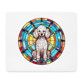 Miniatur Pudel Hunderasse Buntglas bunt - Mousepad (Querformat) - Weiß - Vorne