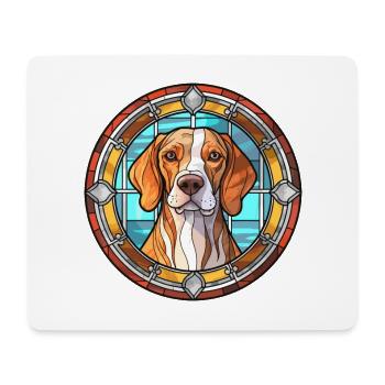 Moscou chien de garde chien race vitrail coloré W - Tapis de souris (format paysage) - blanc - Devant