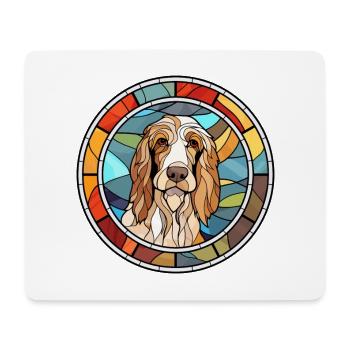Petit Basset Griffon Vendeen Dog Breed Stained Gla - Mouse Pad (horizontal) - white - Front