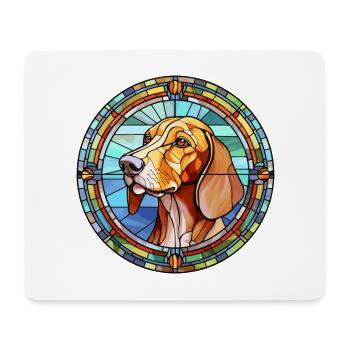 Chien de chasse polonais chien race vitrail couleur - Tapis de souris (format paysage) - blanc - Devant