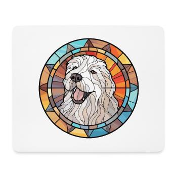 Polish Sheepdog Dog Breed Stained Glass Colo - Mouse Pad (horizontal) - white - Front