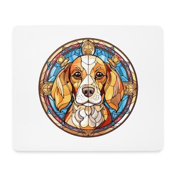 Porcelaine Dog Breed Stained Glass Colorful Waterc - Mouse Pad (horizontal) - white - Front