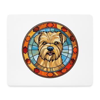 Norfolk Terrier Dog Breed Stained Glass Colorful W - Mouse Pad (horizontal) - white - Front