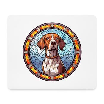 Pointer Dog Breed Stained Glass Colorful Watercolo - Mouse Pad (horizontal) - white - Front