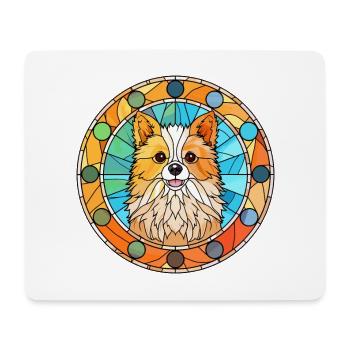 Pommersche Hunderasse Buntes Glas Buntes Wasser - Mousepad (Querformat) - Weiß - Vorne
