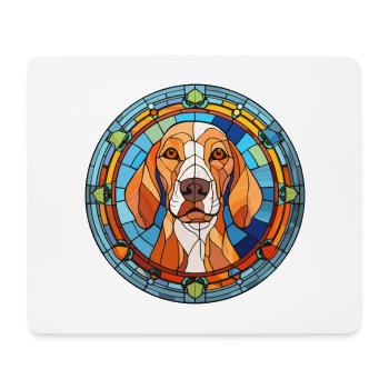Rafeiro do Alentejo Hunderasse Buntglas Colorf - Mousepad (Querformat) - Weiß - Vorne