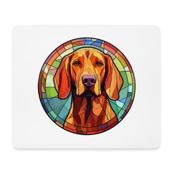 Redbone Coonhound Dog Breed Stained Glass Colorful - Mouse Pad (horizontal) - white - Front