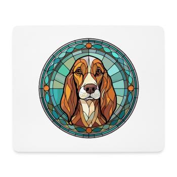 Arlequin russe chien chien race vitrail Co - Tapis de souris (format paysage) - blanc - Devant