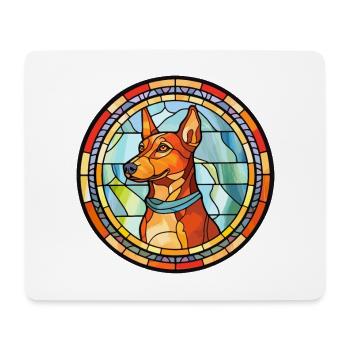 Russo European Laika Dog Breed Stained Glass Color - Mouse Pad (horizontal) - white - Front