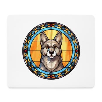 Norwegian Elkhound Dog Breed Stained Glass Colorfu - Mouse Pad (horizontal) - white - Front