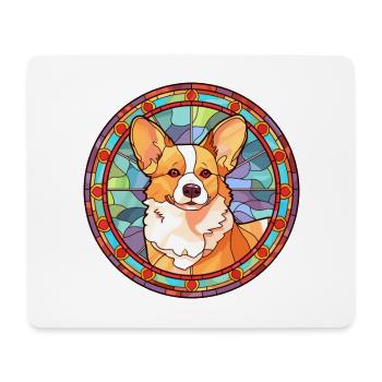 Pembroke Welsh Corgi chien race vitrail couleur - Tapis de souris (format paysage) - blanc - Devant