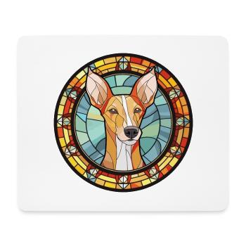 Podenco Canario Dog Breed Stained Glass Colorful W - Mouse Pad (horizontal) - white - Front
