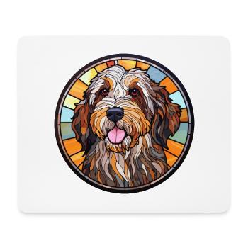 Picardie Schäferhund Hunderasse Buntglas Bunt - Mousepad (Querformat) - Weiß - Vorne