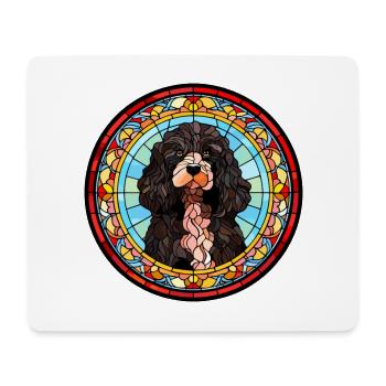 Portuguese Water Dog Breed Stained Glass Colorful - Mouse Pad (horizontal) - white - Front