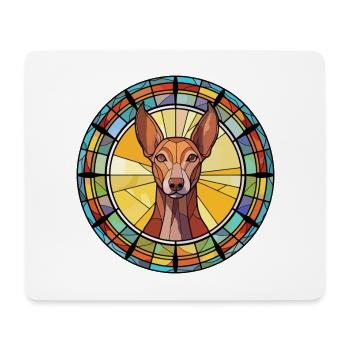 Pharaoh Hound Dog Breed Stained Glass Colorful Wat - Mouse Pad (horizontal) - white - Front
