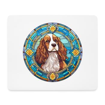 Saint Usuge Spaniel Hunderasse Buntglas Farbe - Mousepad (Querformat) - Weiß - Vorne