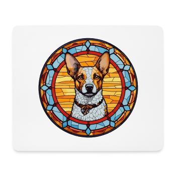 St. Miguel Cattle Dog Rasse Buntes Glas Bunt - Mousepad (Querformat) - Weiß - Vorne