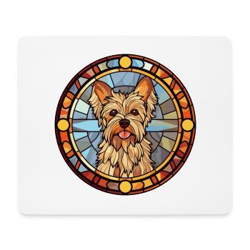 Silky Terrier chien race vitrail coloré Wat - Tapis de souris (format paysage) - blanc - Devant