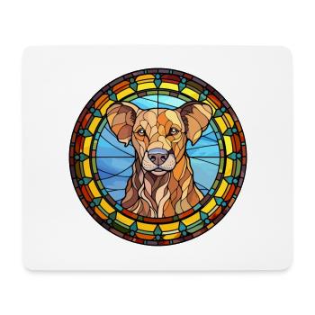 Taigan Dog Breed Stained Glass Colorful Watercolor - Mouse Pad (horizontal) - white - Front