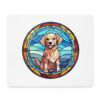 Taigan Kyrgyz Taighany Dog Breed Stained Glass Col - Mouse Pad (horizontal) - white - Front
