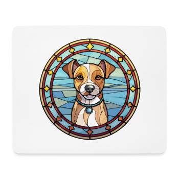 Teddy Roosevelt Terrier Hunderasse Buntglas Co - Mousepad (Querformat) - Weiß - Vorne